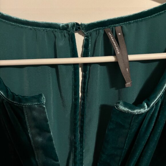 Anthropologie The Somerset Jumpsuit: Velvet Edition - Teal Green Blue NWT - Picture 5 of 11